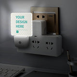 Customizable LED night light with YOUR DESIGN HERE text, perfect for bedrooms or bathrooms