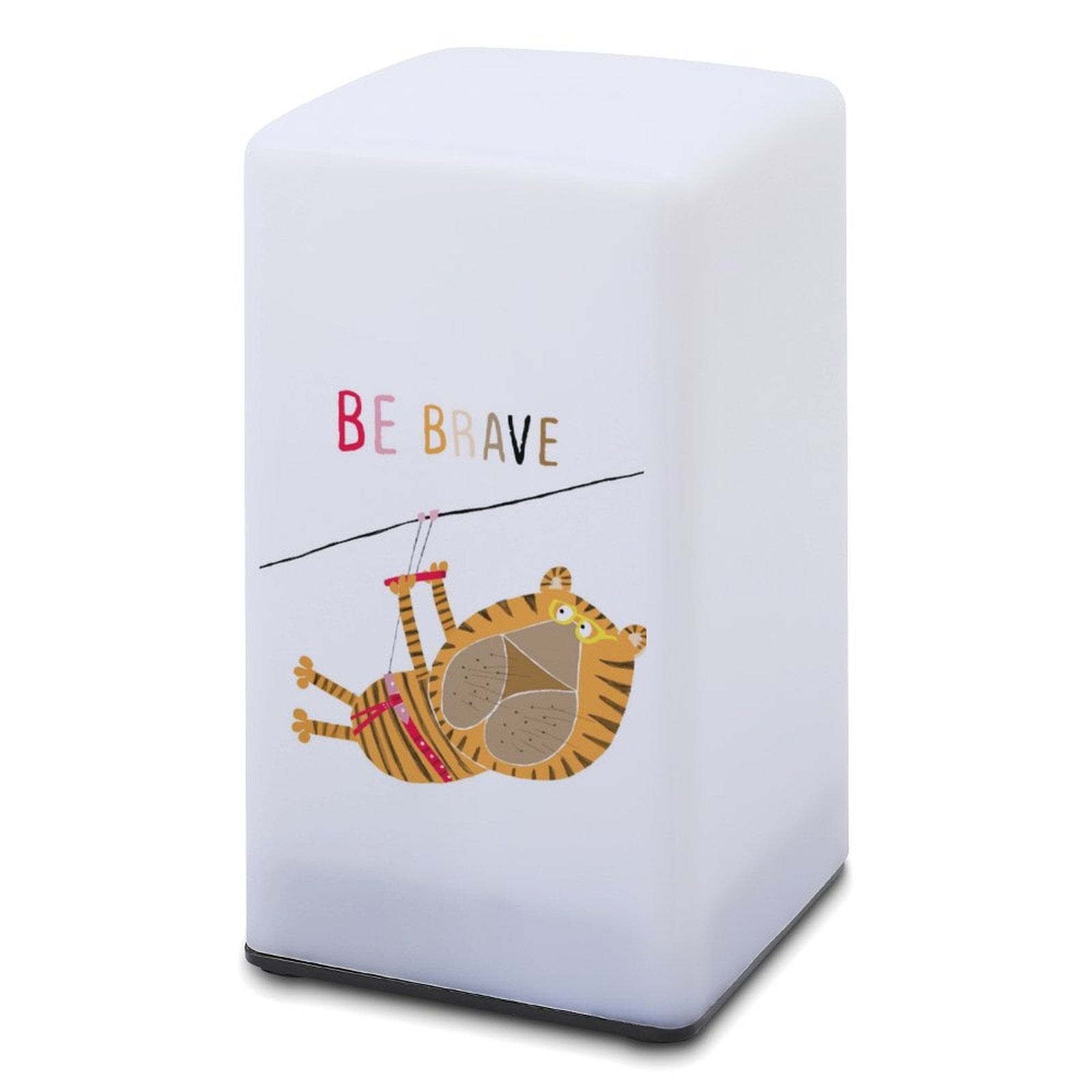 Small table lamp for bedroom or bar with tiger design and "BE BRAVE" text, night light