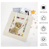 MyArtsyGift canvas tote bag: cheetah and flower design. Cotton/poly blend, reusable shopping bag for women.