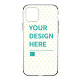 Custom iPhone 11 phone case with heart pattern and 'Your Design Here' text, made of soft TPU material for personalized style.