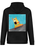 Men's black stick hooded sweatshirt with Xtreme Monsters IV design. Comfortable, USA made.