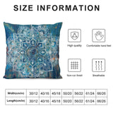 Blue mandala throw pillow cover, soft and fluffy, decorative for sofa and living room, high quality.