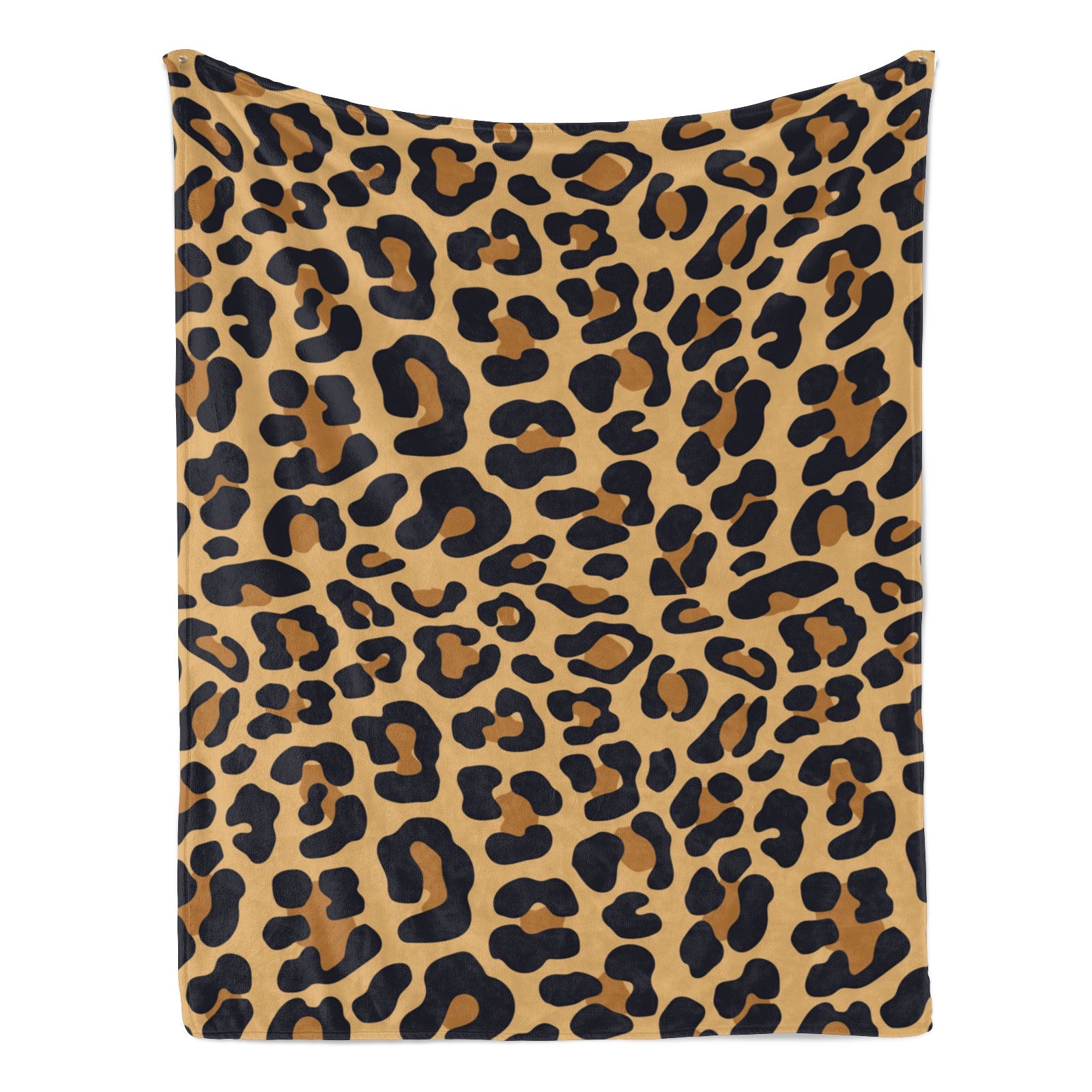 Leopard print flannel blanket, made in USA, perfect for home decor and comfort, soft and cozy.