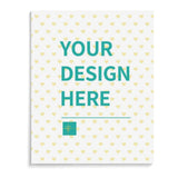 Customizable canvas with text 'YOUR DESIGN HERE' and heart pattern, perfect for personalized DIY paint by numbers kit