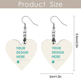 Custom wooden heart earrings with personalized design area, ideal gift for women and girls