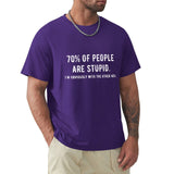Purple men's crew neck t-shirt with funny graphic, classic tee