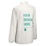 Customizable women's long sleeve shirt with heart print and 'YOUR DESIGN HERE' design; vintage style