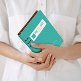 MyArtsyGift teal PU leather loose-leaf notebook for note taking, with Huang signature