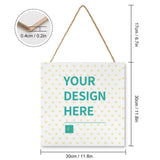 Customizable wooden sign with hemp rope, personalized design. Perfect farmhouse decor for home and kitchen.