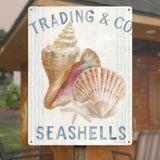 Nautical Seashells Metal Sign - Coastal Decor, Iron Wall Art for Home