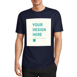 MyArtsyGift Customizable navy blue cotton t-shirt with 'YOUR DESIGN HERE' text, perfect for personalized gifts, unisex style