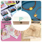 Custom wooden storage box with 'YOUR DESIGN HERE' text, ideal for home decor, vintage style