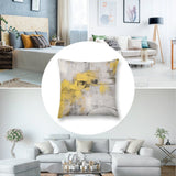 Abstract art throw pillow cover in yellow, gray, and black, soft plush for sofa, couch, living room decoration