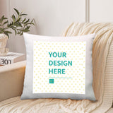 Customizable cotton-linen throw pillow with 'YOUR DESIGN HERE' text; perfect personalized gift for living room.