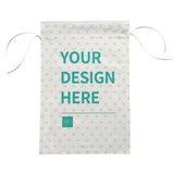 Customizable polyester garden flag with "YOUR DESIGN HERE" text, heart pattern, and gift icon; MyArtsyGift