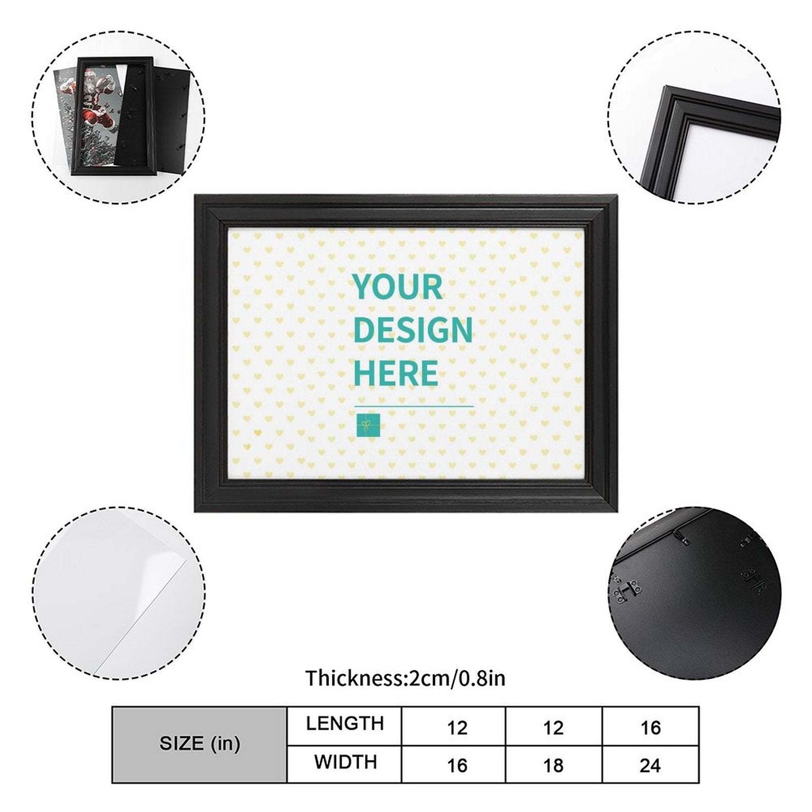 Custom canvas print, black frame. Your design on canvas, personalized wall art. Perfect gift.