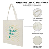 Canvas tote bag for women, customizable with DIY design. Features comfortable straps and reinforced construction.