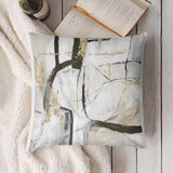 Square throw pillow cover with abstract art in neutral tones, home decor