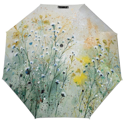 Floral design umbrella, travel umbrella for rain and sun protection, gifts for women and family.