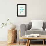 Customizable canvas print in black frame with YOUR DESIGN HERE text, personalized wall art for home decor, MyArtsyGift