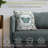 Butterfly throw pillow case set, personalized living room decor, velvet fabric, machine washable, skin-friendly.