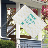 Custom flag with 'YOUR DESIGN HERE', heart pattern, personalized outdoor decoration