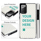 Customizable Samsung Galaxy Note20 PU leather flip cover wallet case with your design, heart pattern, and card slots