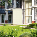 Linen garden flag for outdoor decoration on green lawn. Customizable yard flag.