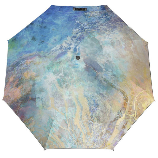 Watercolor design umbrella, windproof for rain and sun protection, ideal gift for family and friends.