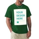 Men's green customizable crew neck t-shirt. Add your design to express your creativity at MyArtsyGift.