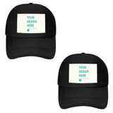 Customizable black mesh baseball cap with your design, perfect personalized gifts for men and women.
