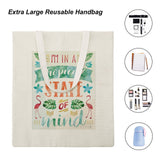 Canvas tote bag with 'Tropical State of Mind' design; perfect for shopping. Made of cotton.