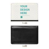 Personalized PU passport holder with custom design area, ideal travel gift for women and men