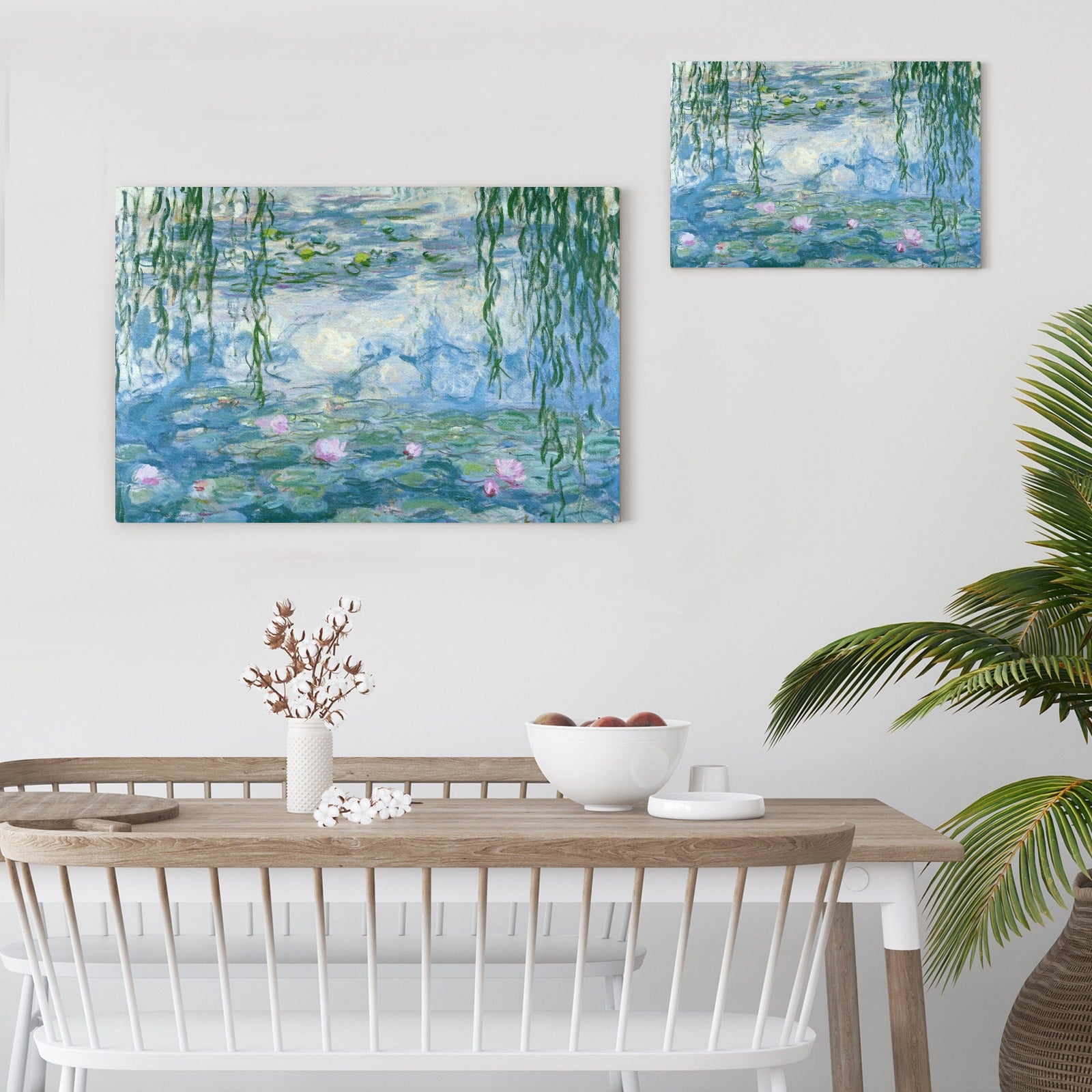 Monet's Water Lilies canvas print wall art for home decor. Made in USA. Floral canvas print.