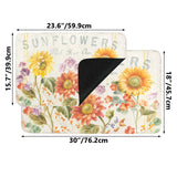 Autumn sunflowers door mat, floral design with 'SUNFLOWERS Pick Your Own' text, entrance decor