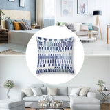 Blue abstract pattern throw pillow cover on white, short plush, by MyArtsyGift