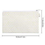 Canvas coin purse mini wallet with yellow polka dots; 18.8cm/7.4in long, 11.6cm/4.6in tall.