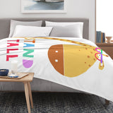 Giraffe throw blanket for kids with 'STAND TALL' text. Super soft flannel blanket for babies, toddlers, and children.