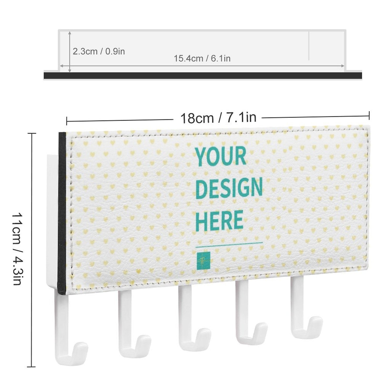 Personalized key holder for wall with PU leather and custom design, perfect for home decor.