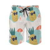 Men's Hawaiian swim trunks with pineapple print and mesh lining - beach board gifts for boyfriend, Wild Apple.