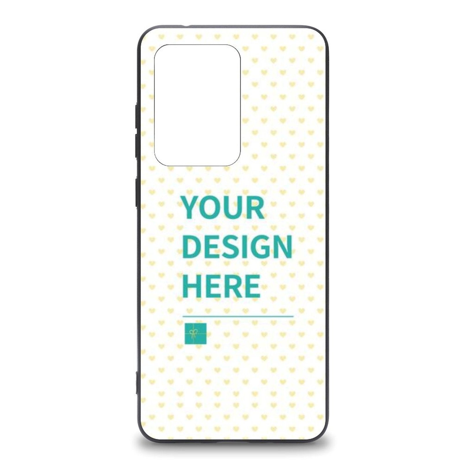 Custom Samsung phone case, 'YOUR DESIGN HERE' design, heart pattern, shockproof, MyArtsyGift
