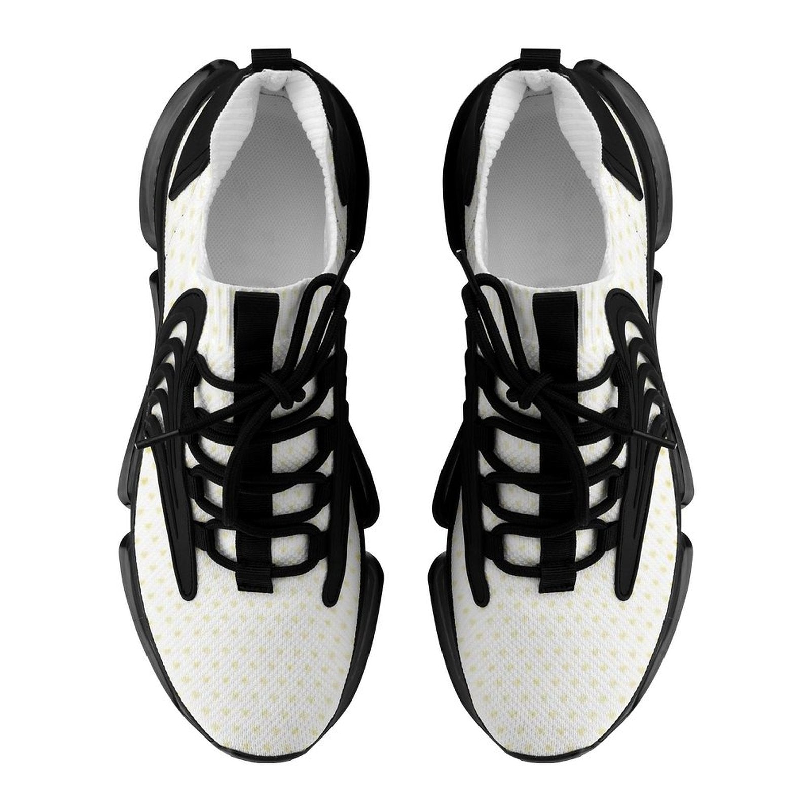 Custom Women's Running Shoes - White Flyknit with black accents, breathable athletic sneakers for women