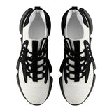 Custom Women's Running Shoes - White Flyknit with black accents, breathable athletic sneakers for women