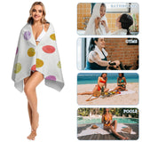 MyArtsyGift microfiber beach towel with polka dot pattern. Versatile for beach, pools, gyms, and bathrooms.