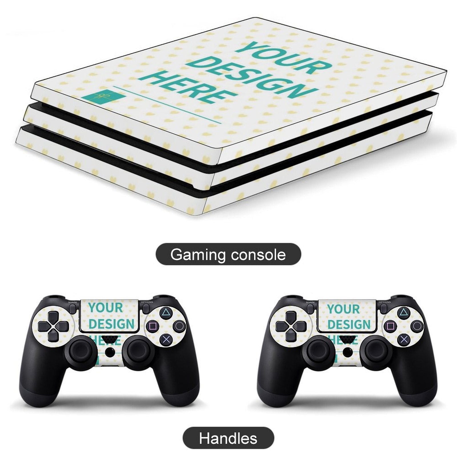 Custom PS4 skin, your design here, stickers for PS4 console and controller, PVC adhesive material.