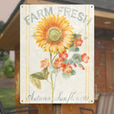 Metal sign with Farm Fresh Autumn Sunflower for home decor