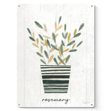 Rosemary metal sign, green plant boho art, made in USA.