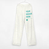 Customizable toddler pajama pants with heart pattern and YOUR DESIGN HERE text