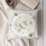 Soft plush pillow cover with celestial design, decorative pillow for sofa, couch and living room