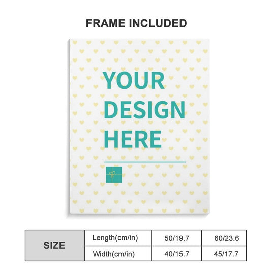 Custom canvas print, your design here, personalized wall art, frame included, for home decor